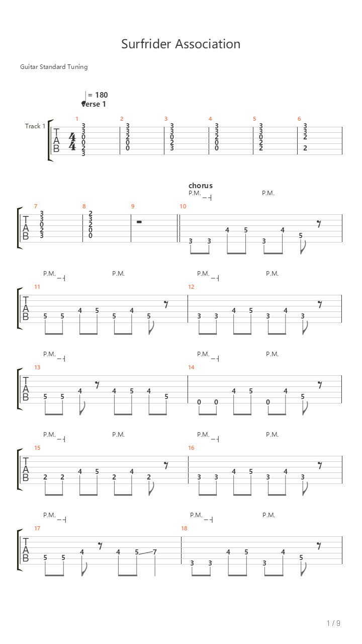 Surfrider Association吉他谱