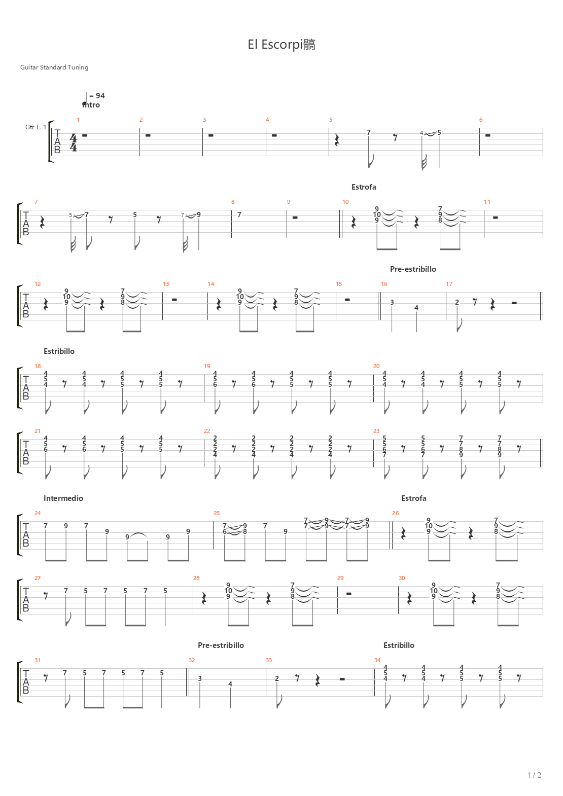 El Escorpion吉他谱