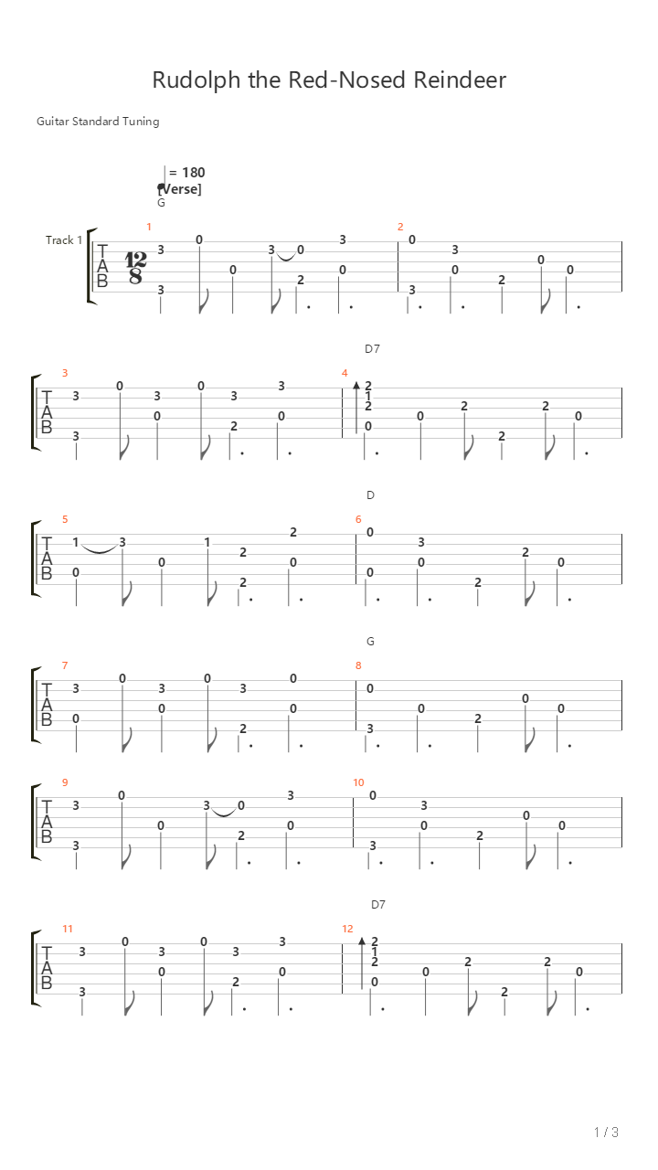 Rudolph The Red-Nosed Reindeer吉他谱