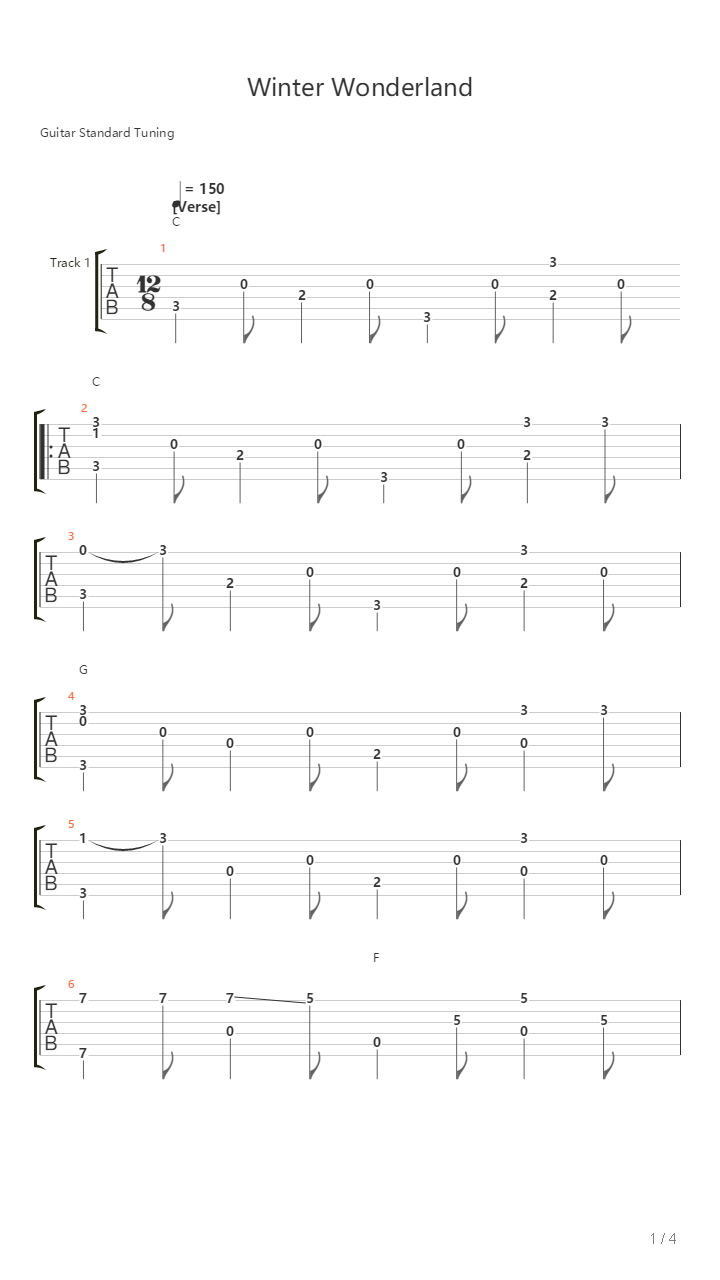 Winter Wonderland吉他谱