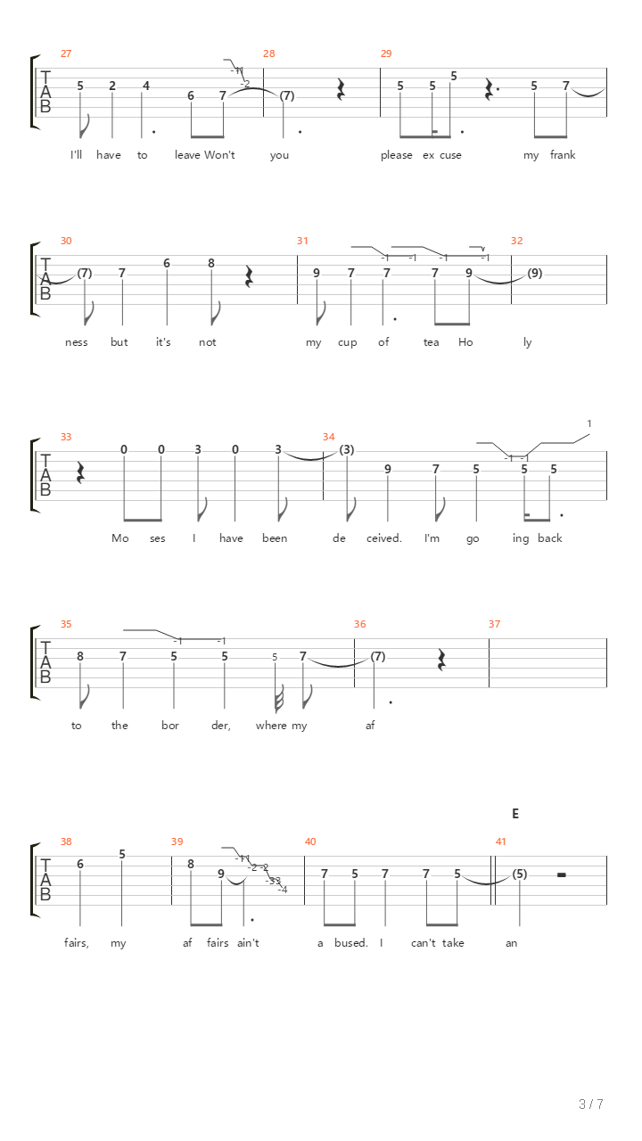 Border Song吉他谱