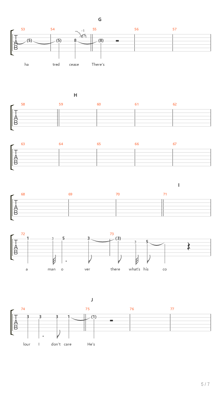 Border Song吉他谱