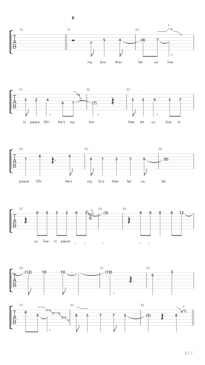 Border Song吉他谱