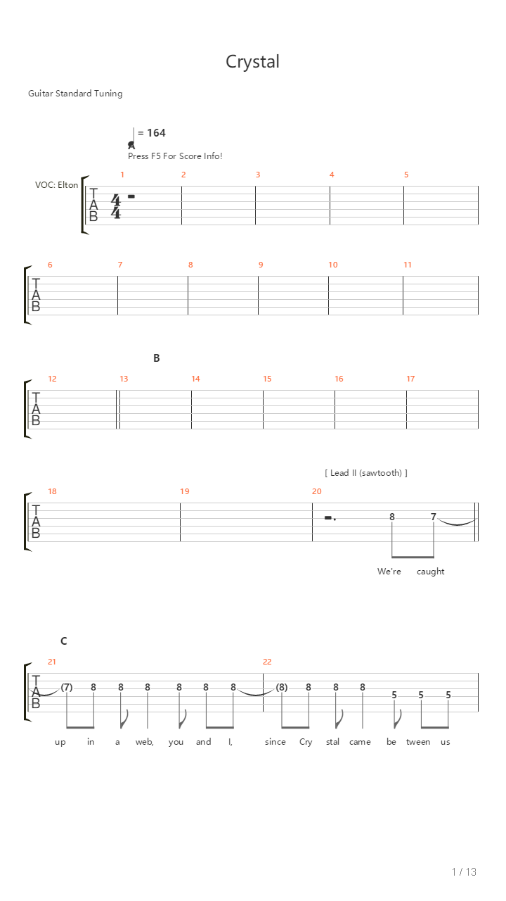 Crystal吉他谱