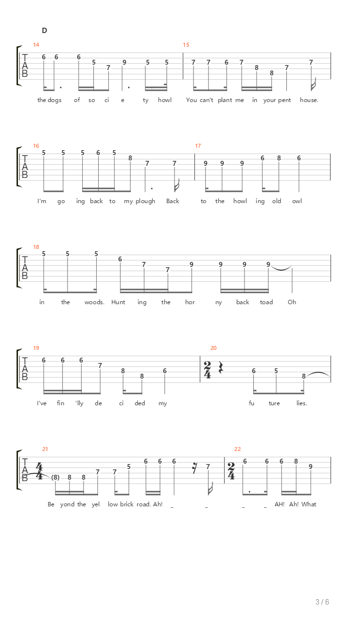 Goodbye Yellow Brick Road吉他谱