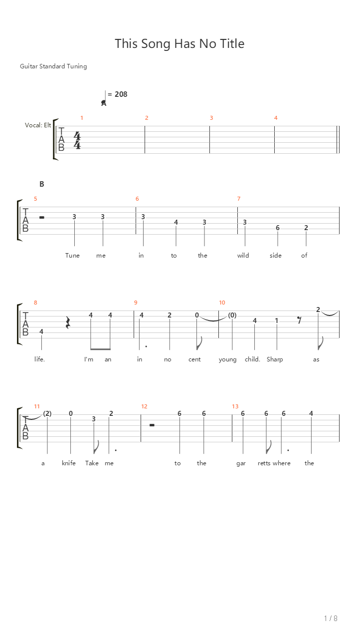 This Song Has No Title吉他谱
