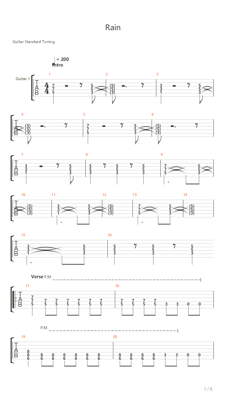 Rain吉他谱