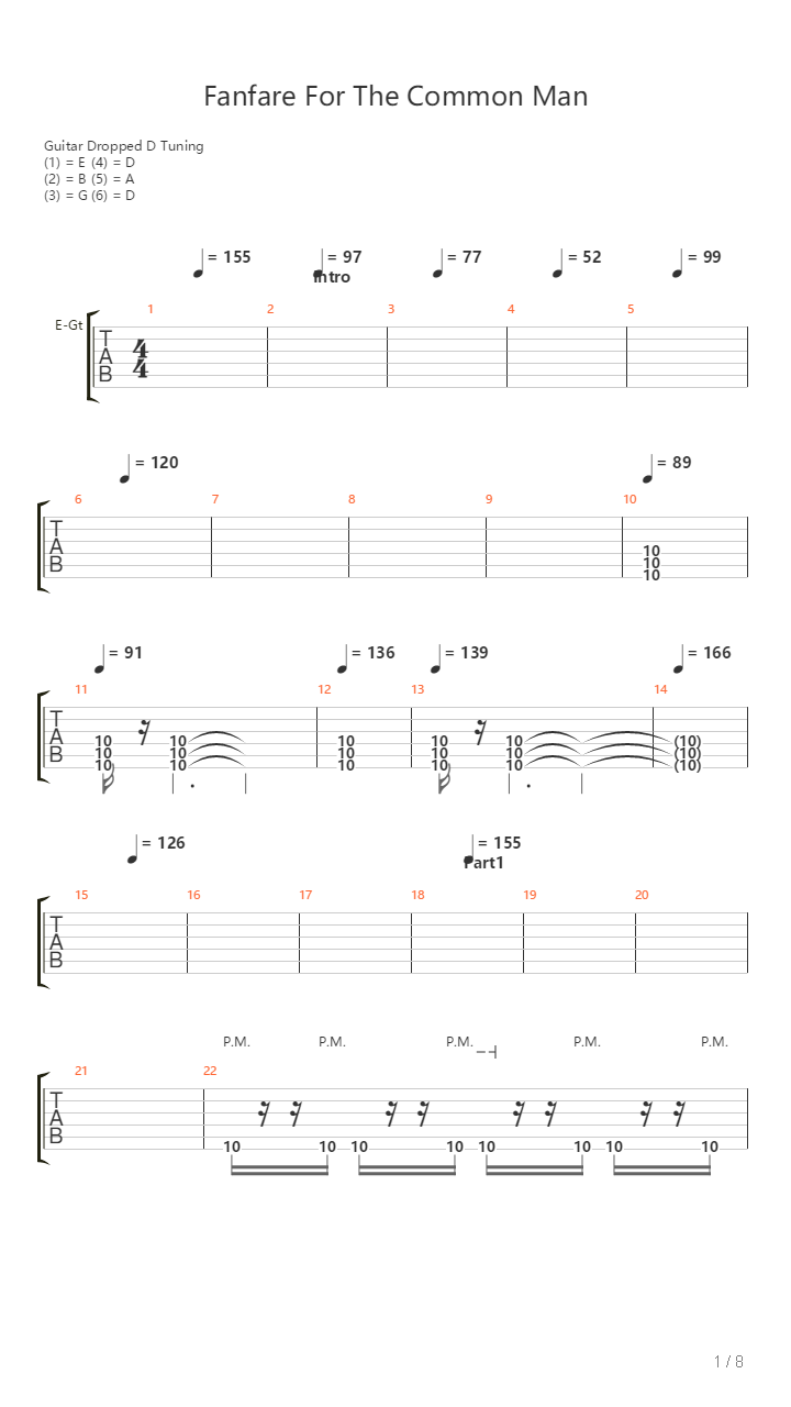 Fanfare For The Common Man吉他谱