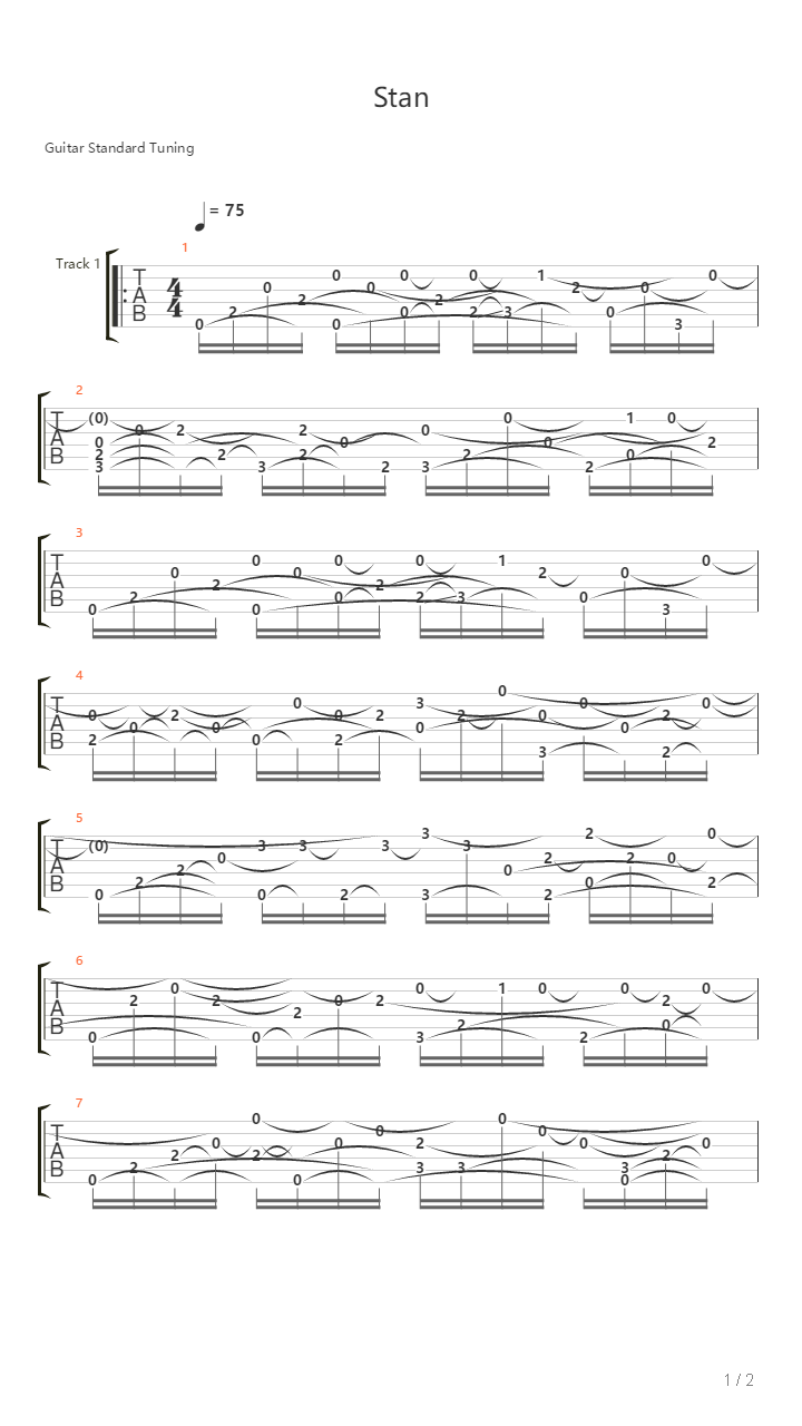 Stan吉他谱