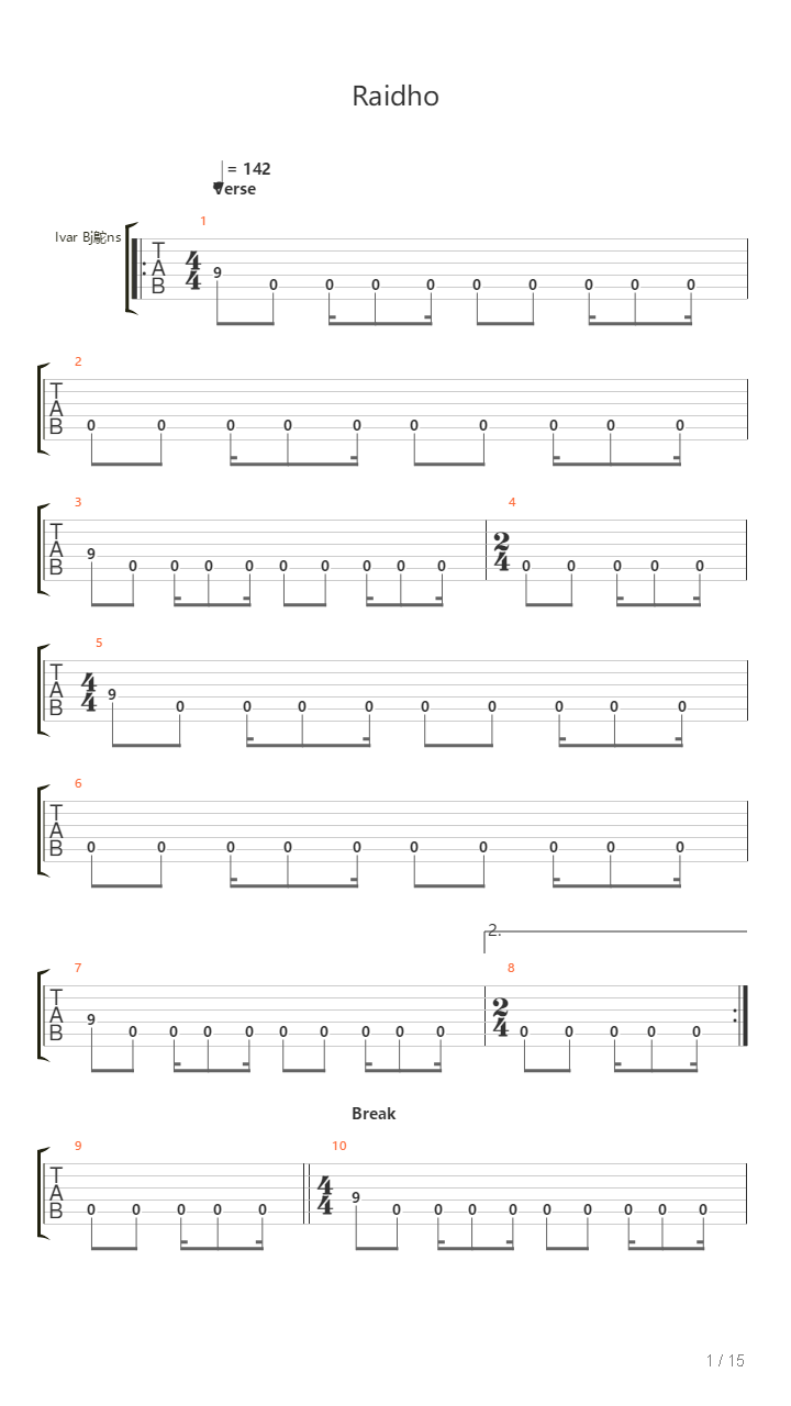 Raidho吉他谱