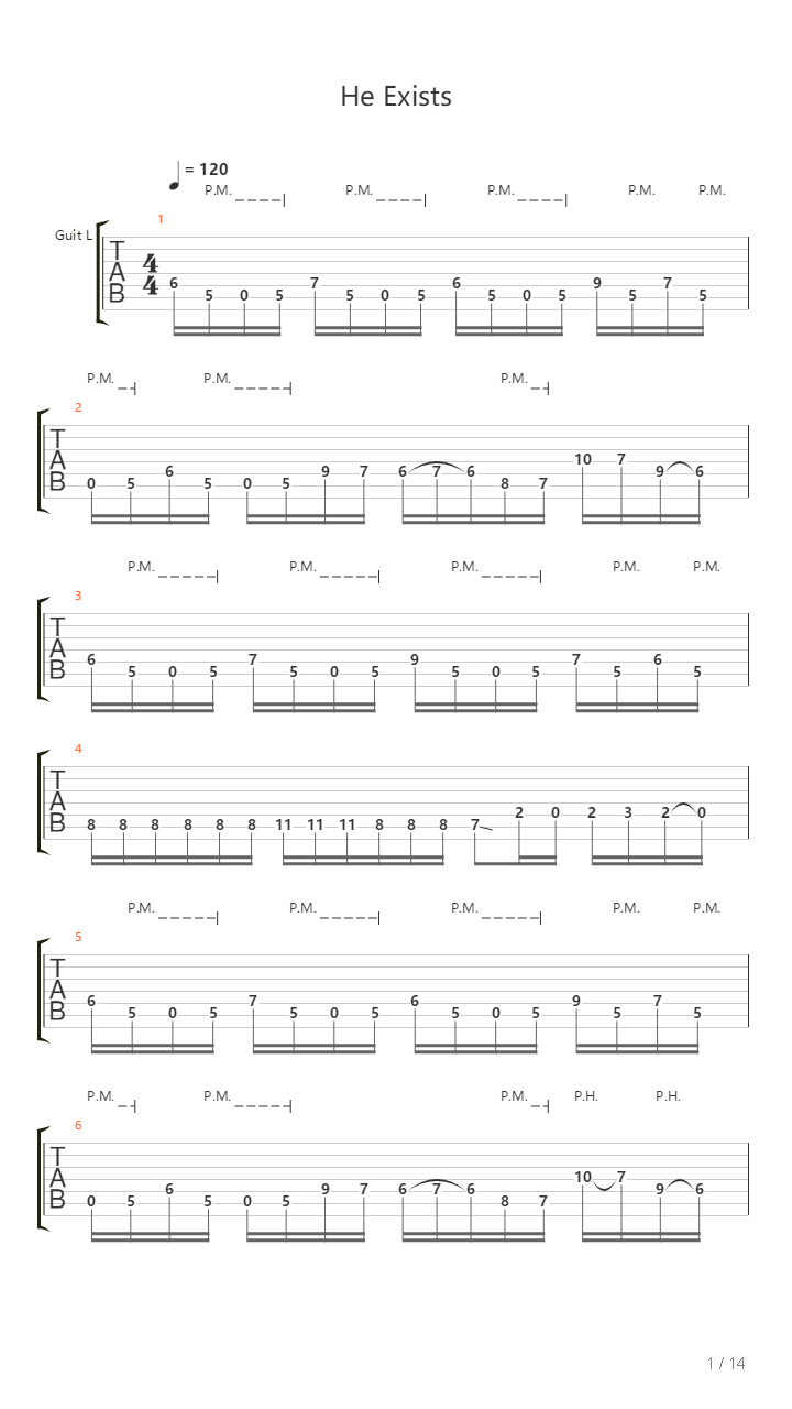 He Exists吉他谱