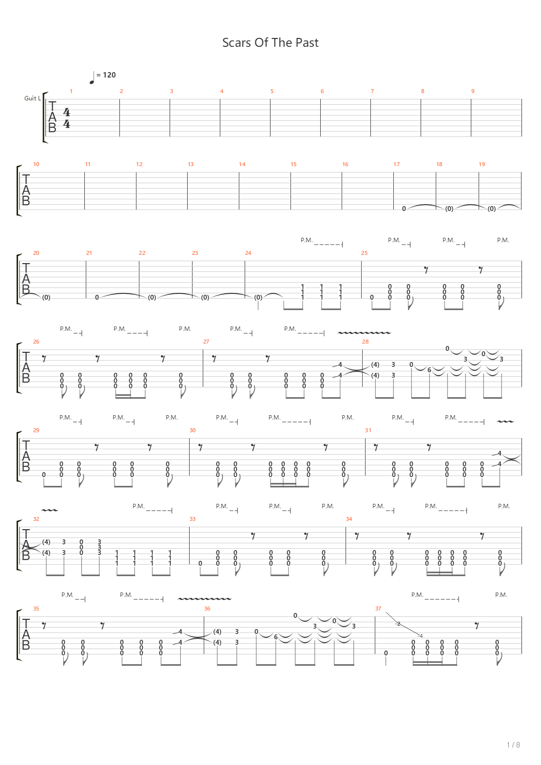 Scars Of The Past吉他谱