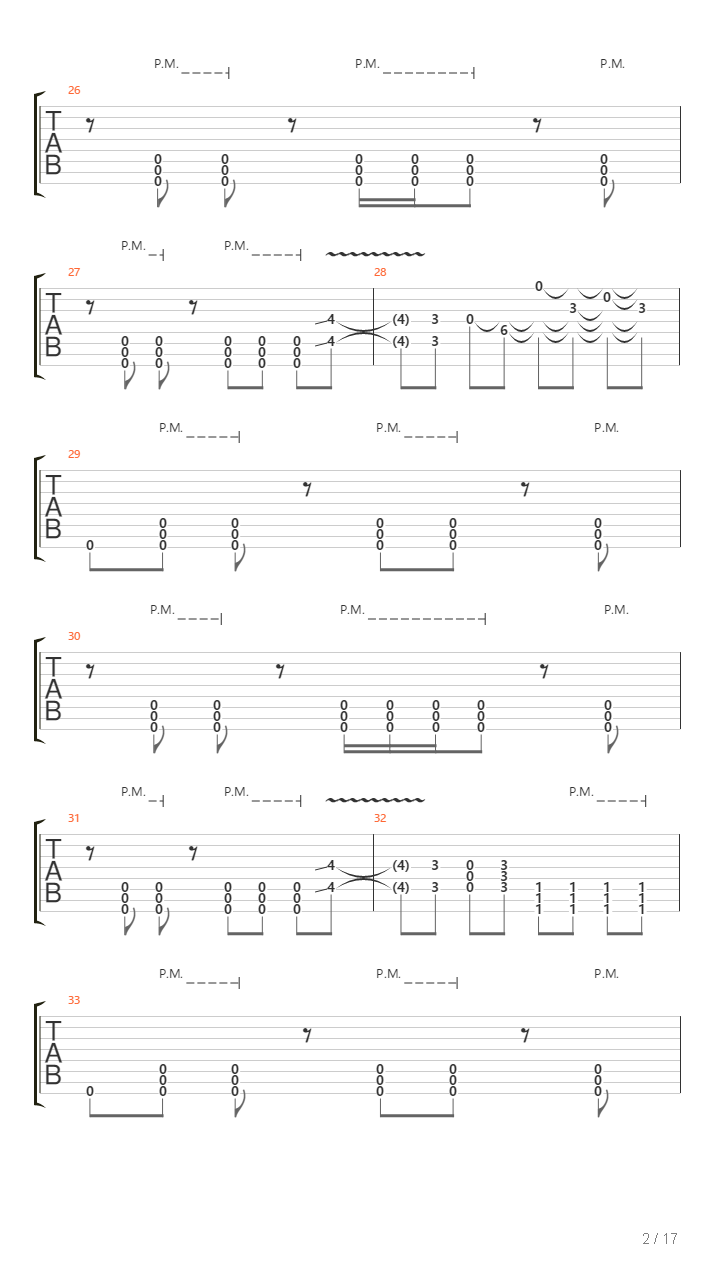 Scars Of The Past吉他谱