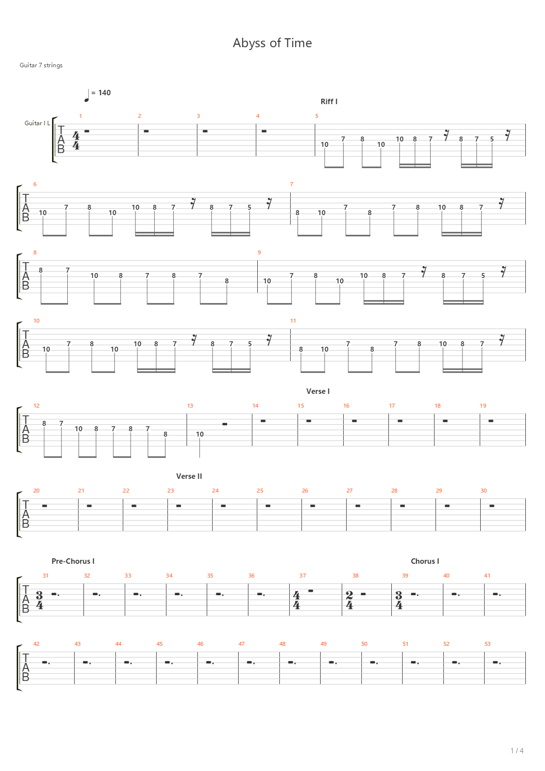 Abyss Of Time吉他谱