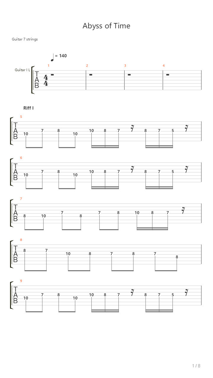 Abyss Of Time吉他谱