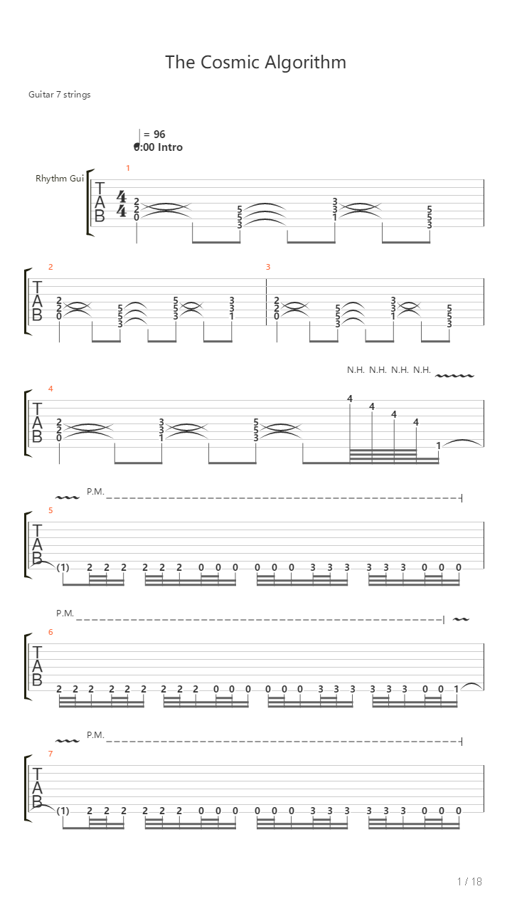 The Cosmic Algorithm吉他谱