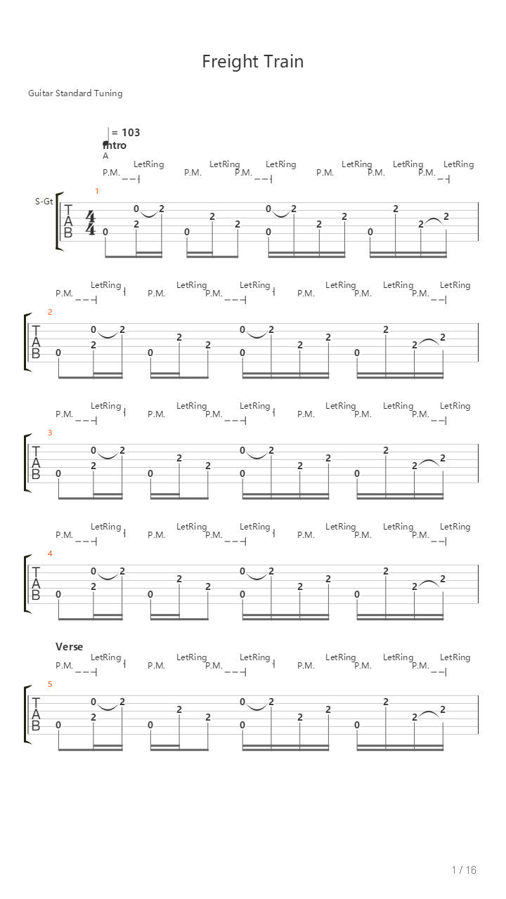 Freight Train吉他谱