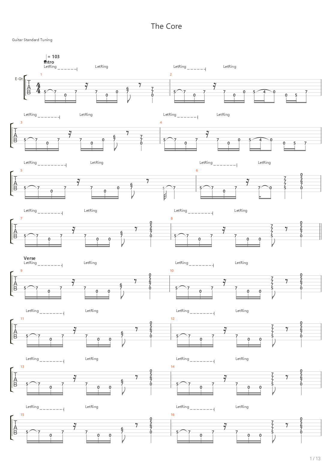 The Core吉他谱