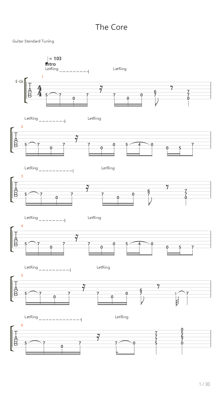 The Core吉他谱