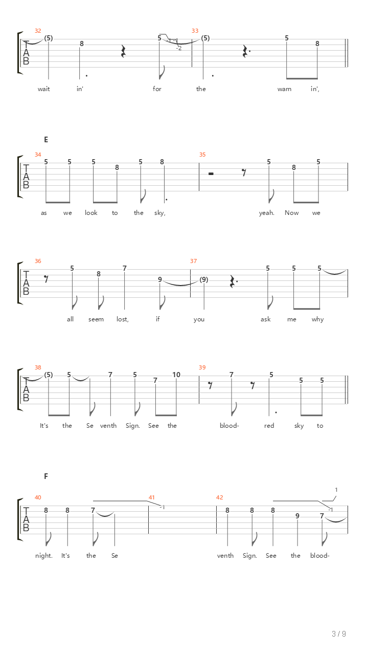 Seventh Sign吉他谱