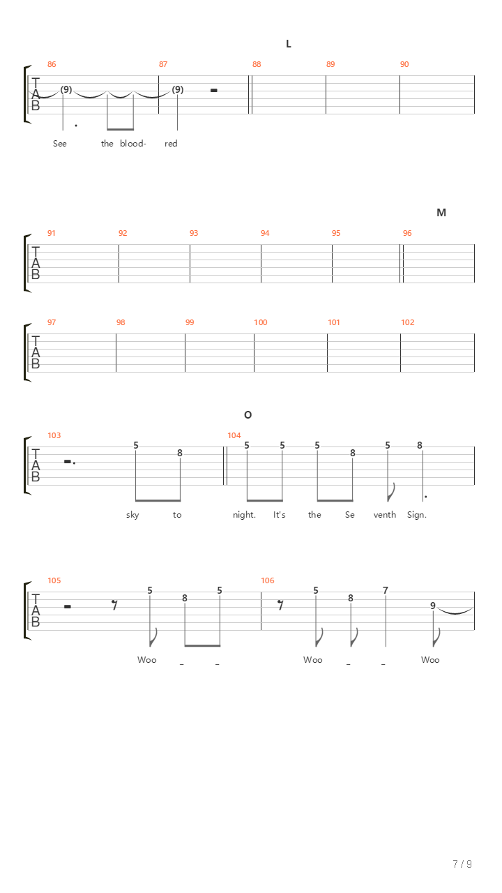 Seventh Sign吉他谱