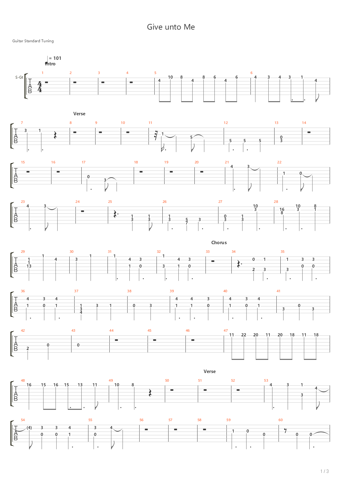 Give Unto Me吉他谱
