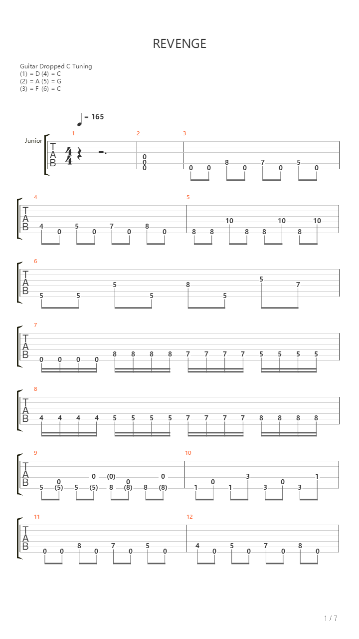 Revenge吉他谱