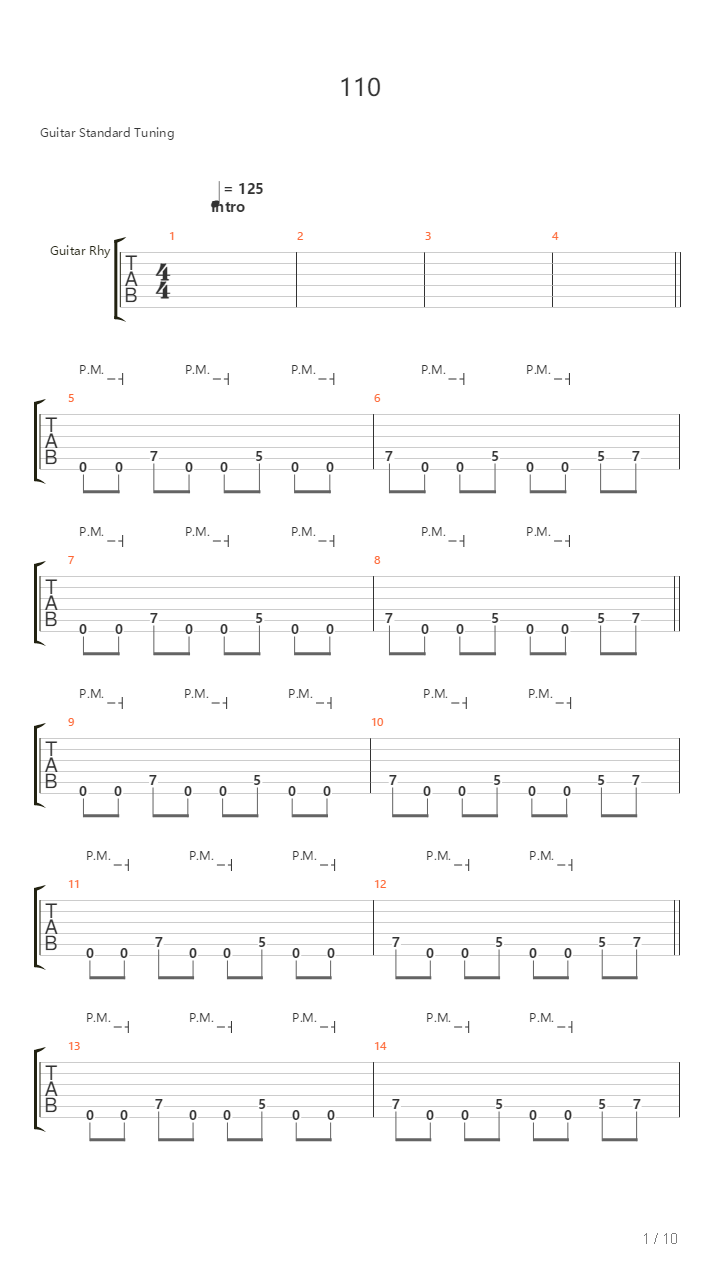 110吉他谱