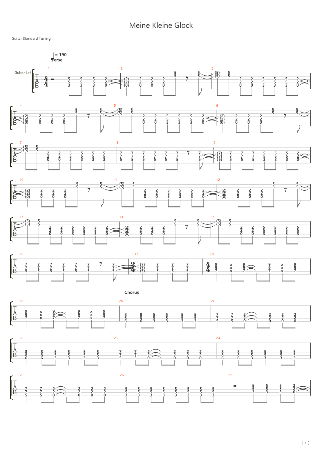 Meine Kleine Glock吉他谱