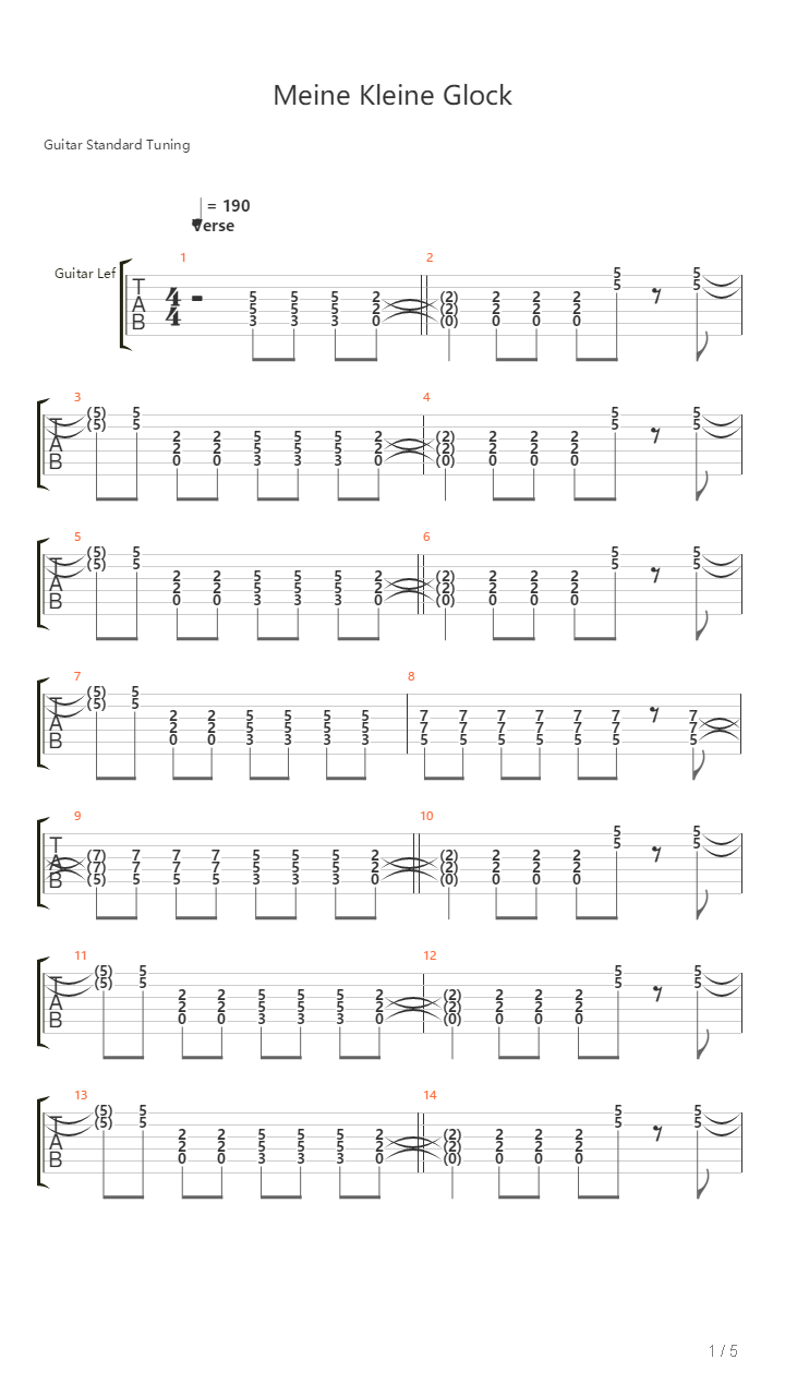 Meine Kleine Glock吉他谱