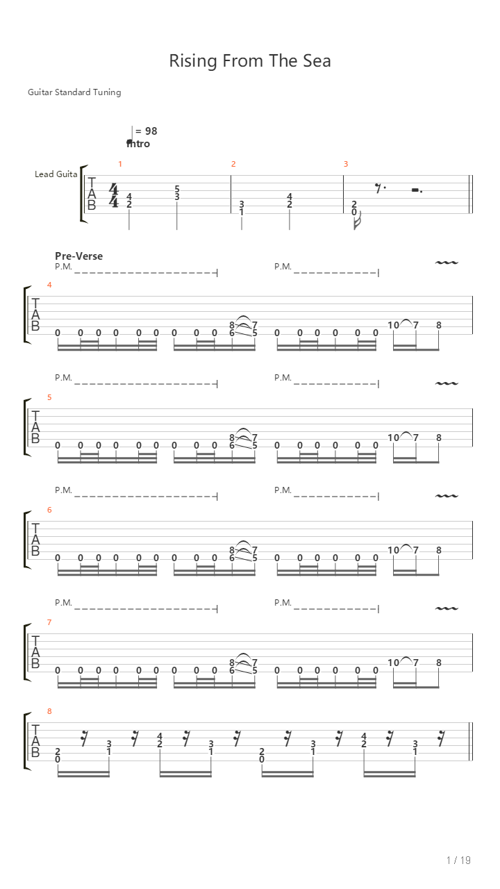 Rising From The Sea吉他谱