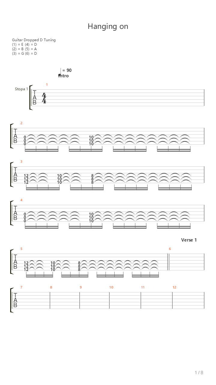 Hanging On吉他谱