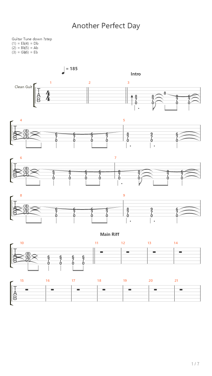Another Perfect Day吉他谱