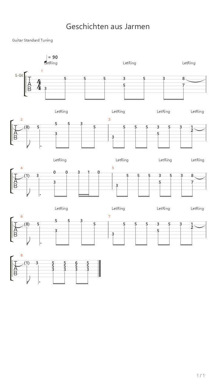 Geschichten Aus Jarmen吉他谱