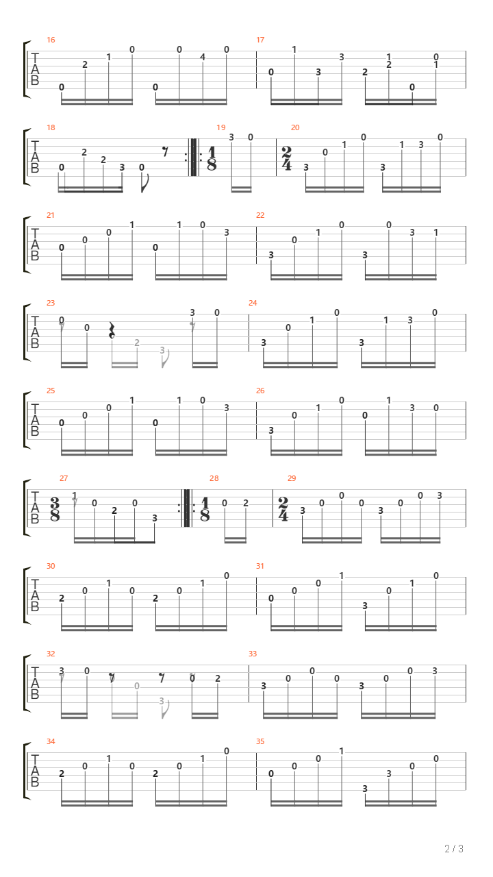 Opus 241 No 19 - Andantino In A Minor吉他谱