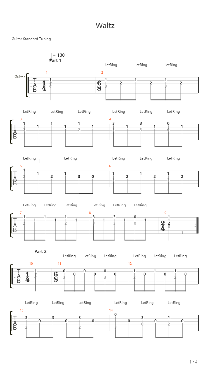 Opus 241 No 32 - Waltz In F吉他谱