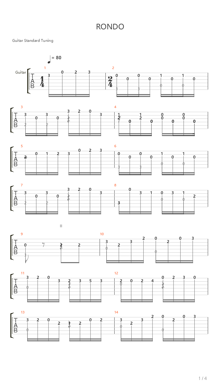 Opus 241 No 34 - Rondo In G吉他谱