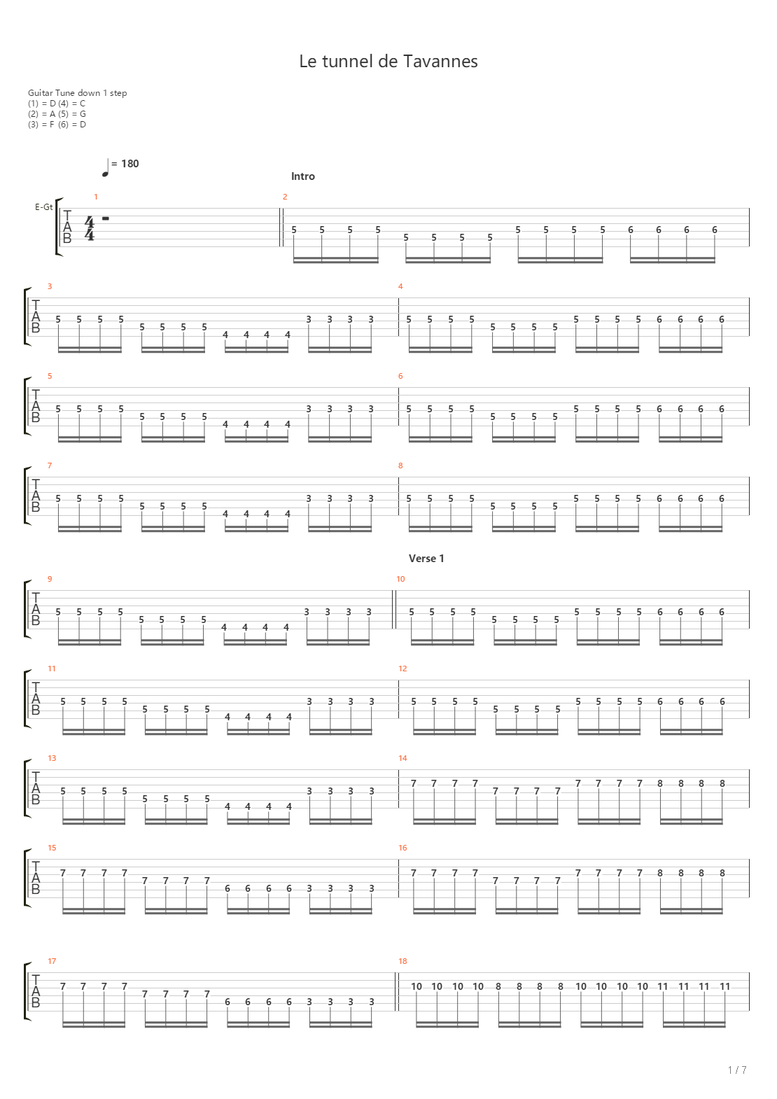 Le Tunnel De Tavannes吉他谱