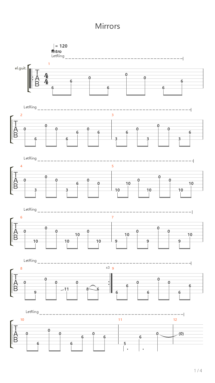 Mirrors吉他谱