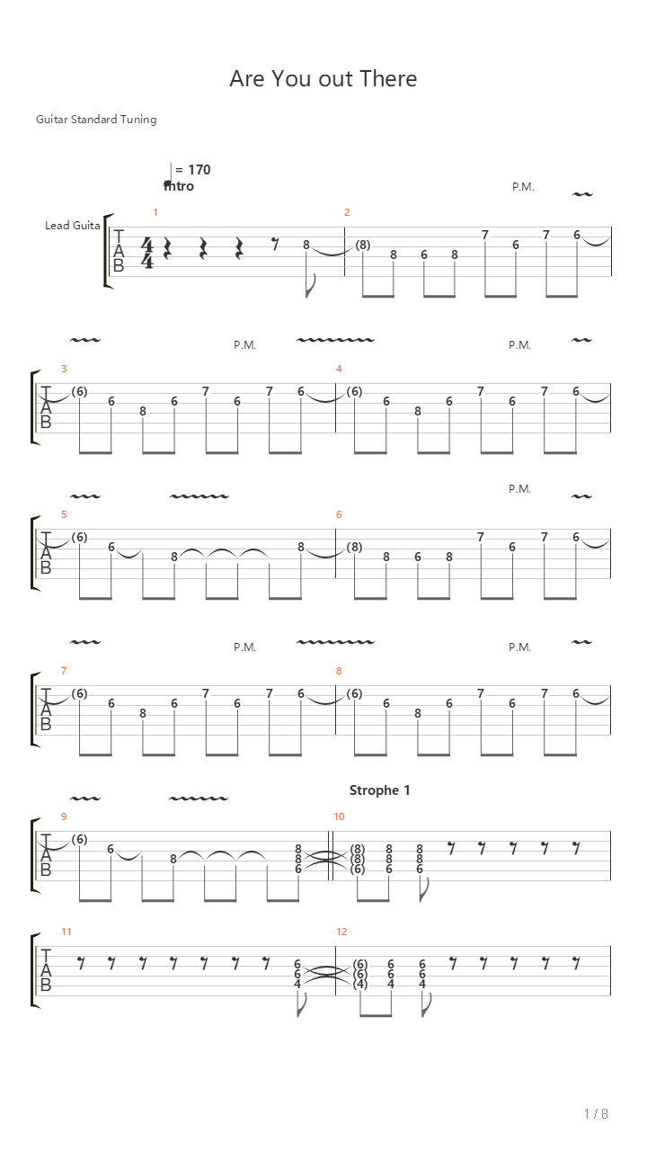 Are You Out There吉他谱