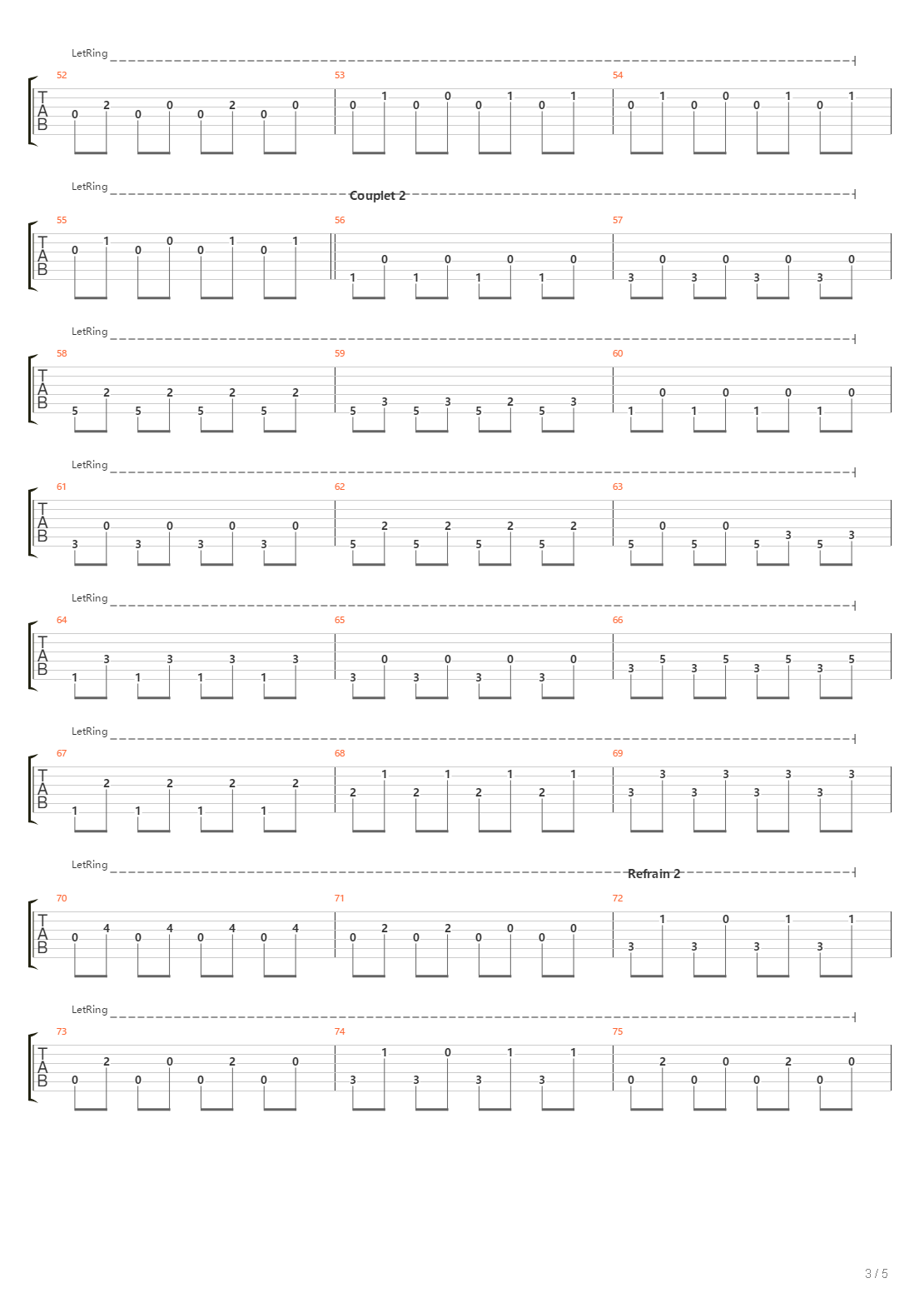 Le Mur吉他谱