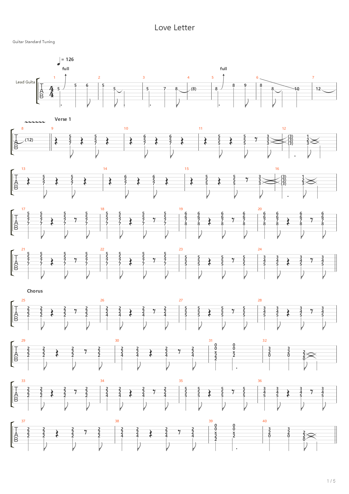 Love Letter吉他谱