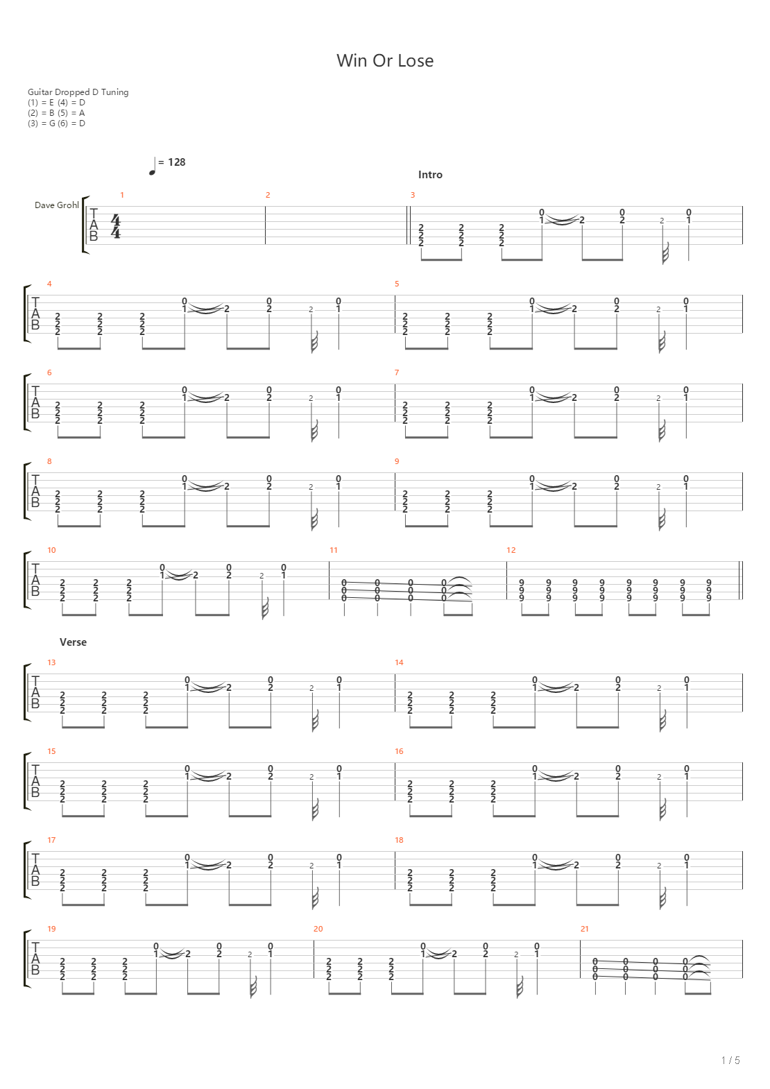 Win Or Lose吉他谱