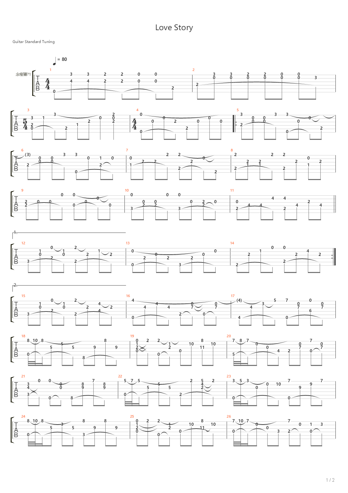 Love Story吉他谱
