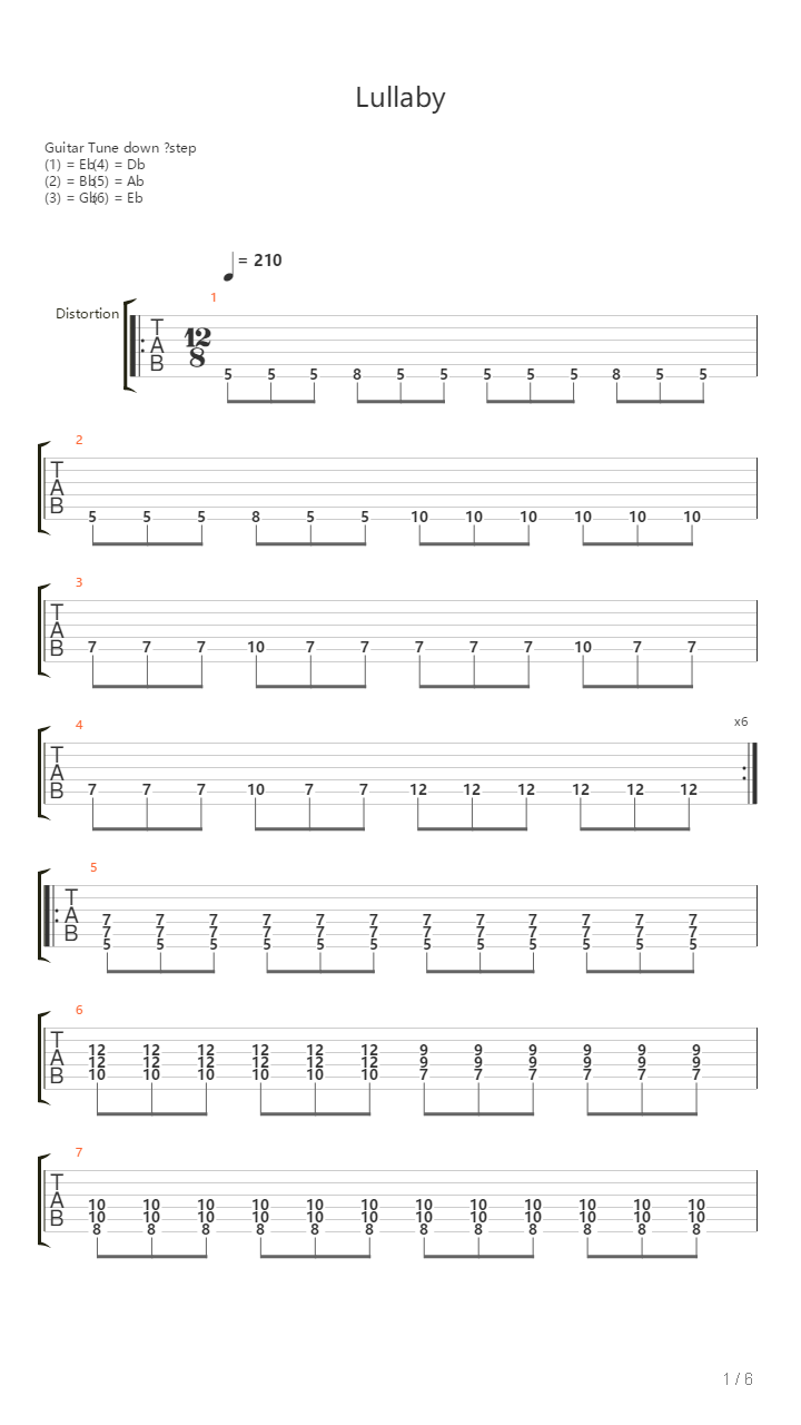 Lullaby吉他谱