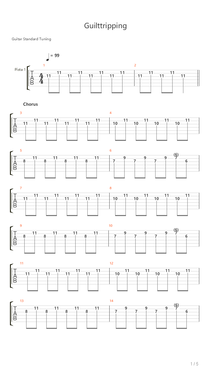 Guilttripping吉他谱