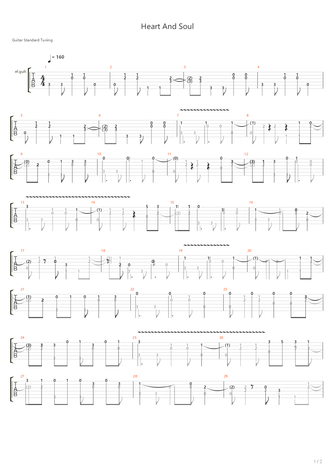 Heart And Soul吉他谱