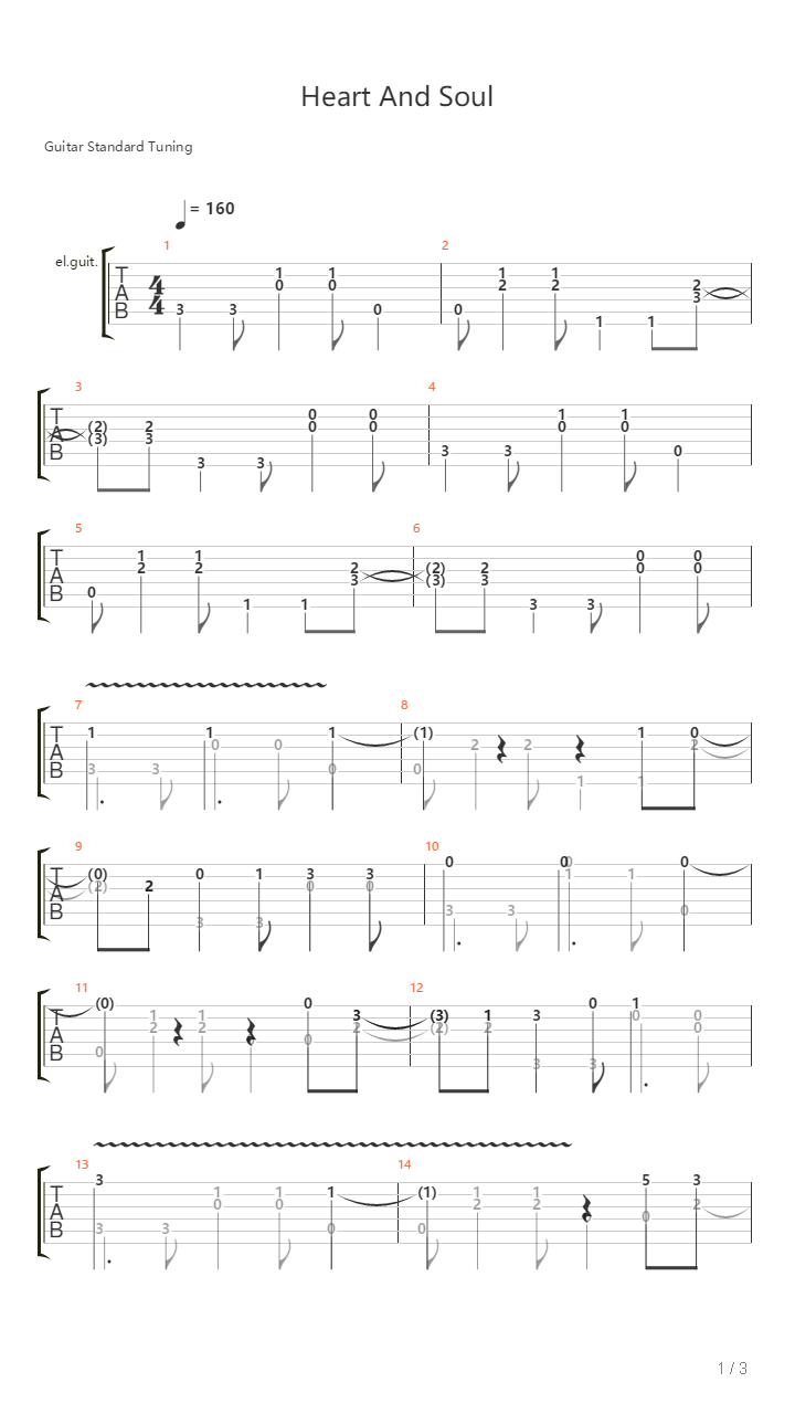 Heart And Soul吉他谱