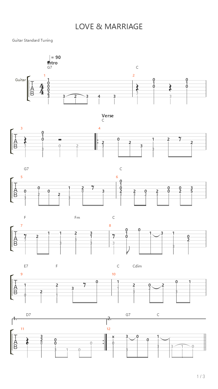 Love And Marriage吉他谱
