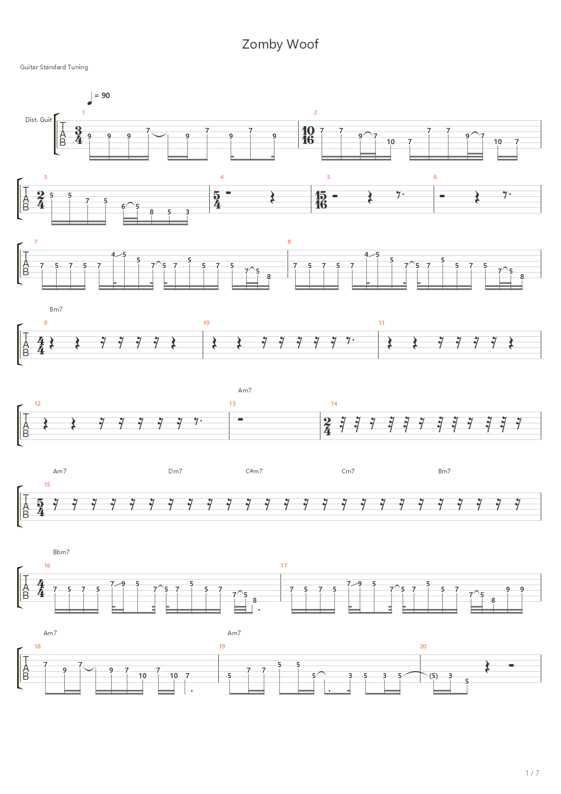 Zomby Woof吉他谱